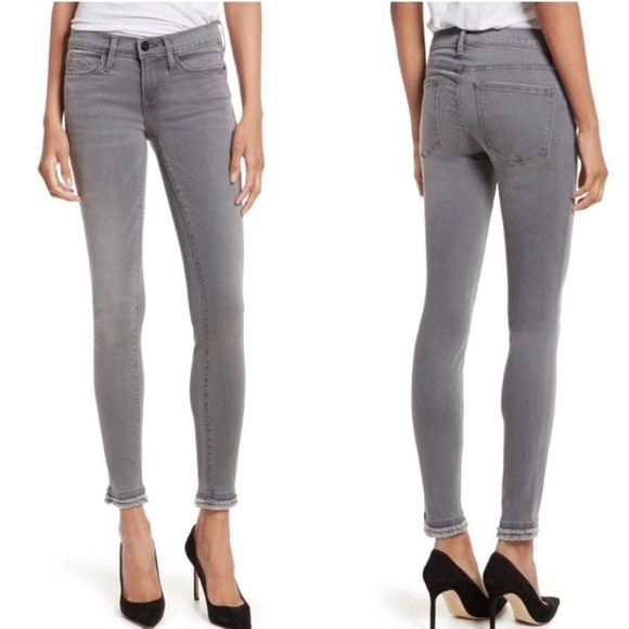 Frame Denim Denim - Frame Raw Hem Gray Skinny Jeans (27)